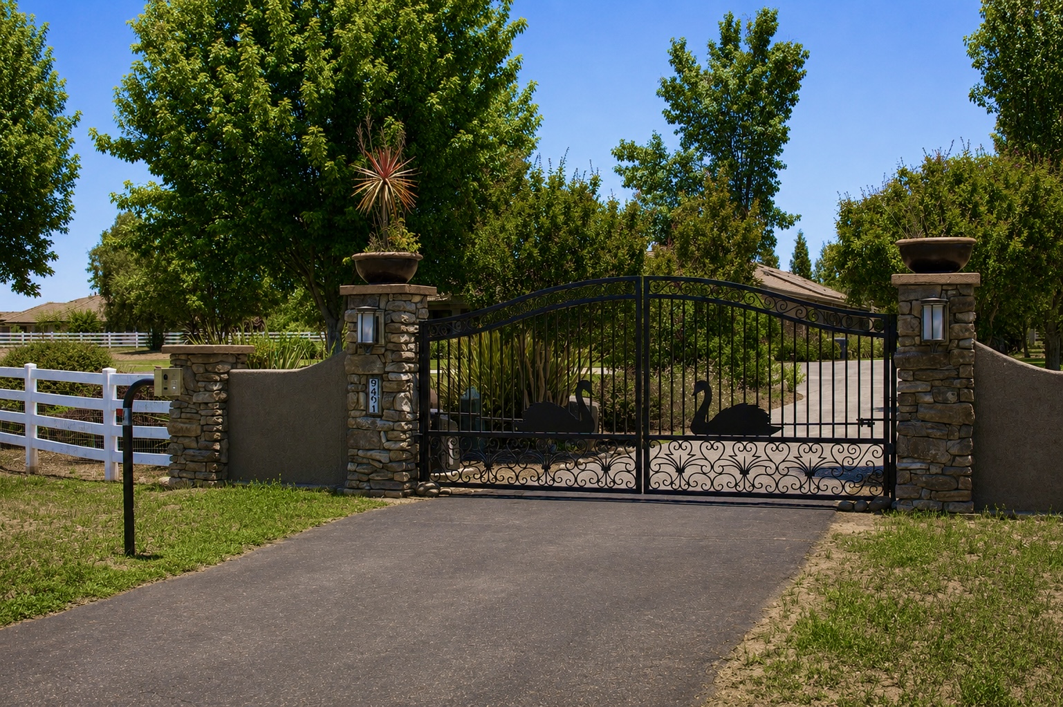 Custom Ornamental Dual Swing Gates